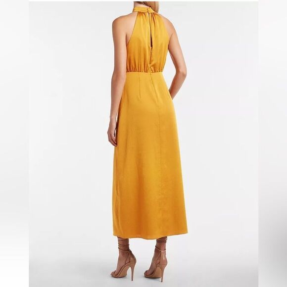 Express Gold Halter Maxi Dress - Picture 2 of 2